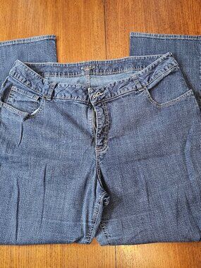 Lee Riders, Plus Size 22W, Mid Rise, Boot Cut, 5 pockets, Faded Blue Jeans